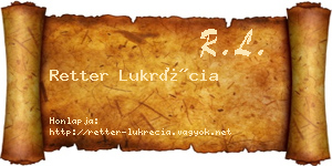 Retter Lukrécia névjegykártya